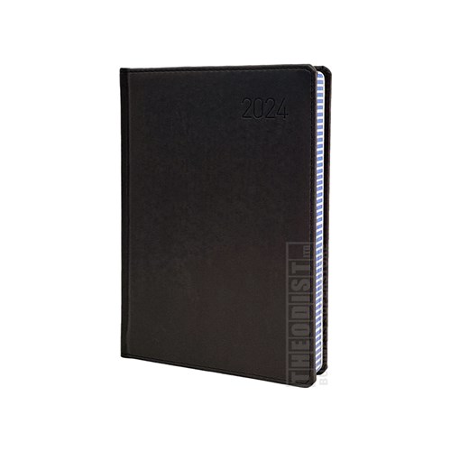 Regent REG151 2024 A5 Diary Black, Navy, Red Day to Page_BLK - Theodist