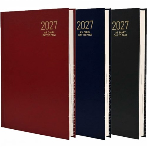 Regent REG181 2027 Henley A5 Diaries Black, Navy, Red Day to Page - Theodist