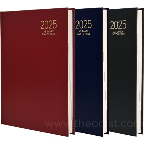 Regent REG181 2024 A5 Diary Black, Navy, Red Day to Page - Theodist