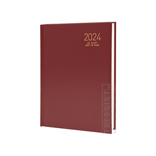 Regent REG181 2024 A5 Diary Black, Navy, Red Day to Page_RED - Theodist