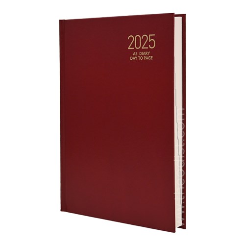 Regent REG181 2024 A5 Diary Black, Navy, Red Day to Page_RED - Theodist