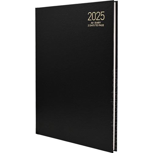 Regent REG241 2024 A4 Diary Black, Navy, Red 2 Days to Page_BLK - Theodist