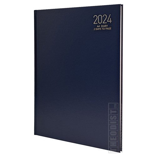 Regent REG241 2024 A4 Diary Black, Navy, Red 2 Days to Page_NVY - Theodist
