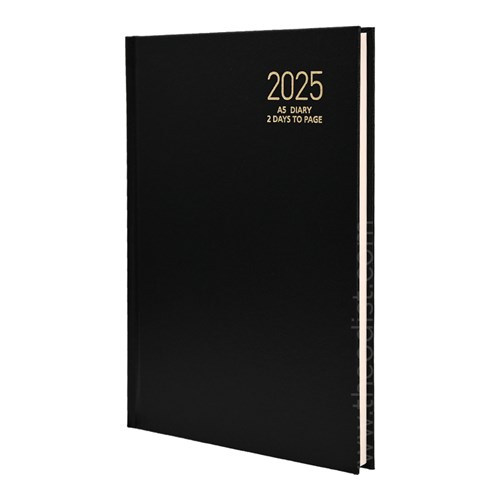 Regent REG281 2024 A5 Diary Black, Navy, Red 2 Days to Page_BLK - Theodist