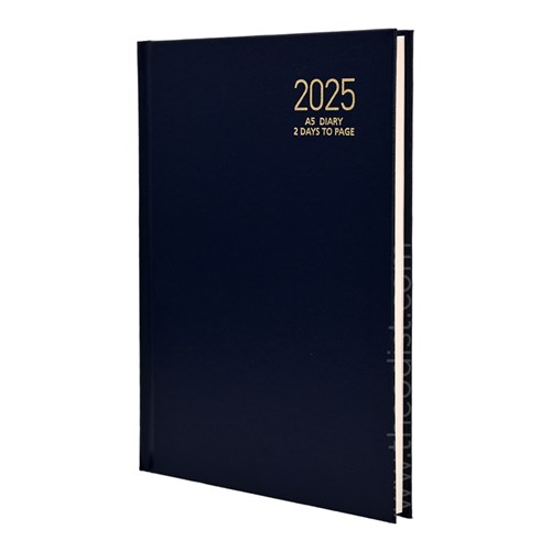 Regent REG281 2024 A5 Diary Black, Navy, Red 2 Days to Page_NVY - Theodist