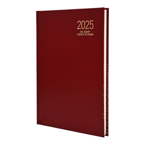 Regent REG281 2024 A5 Diary Black, Navy, Red 2 Days to Page_RED - Theodist