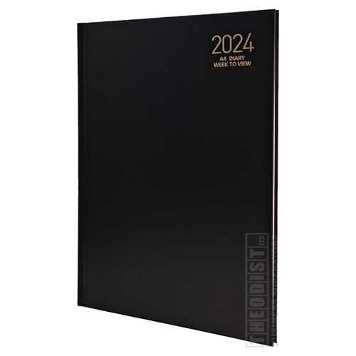 Regent REG341 2024 A4 Diary Black, Navy, Red Week to View_BLK - Theodist