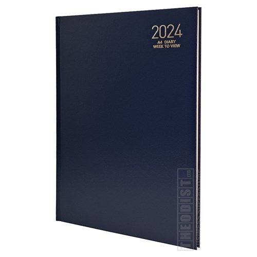 Regent REG341 2024 A4 Diary Black, Navy, Red Week to View_NVY - Theodist