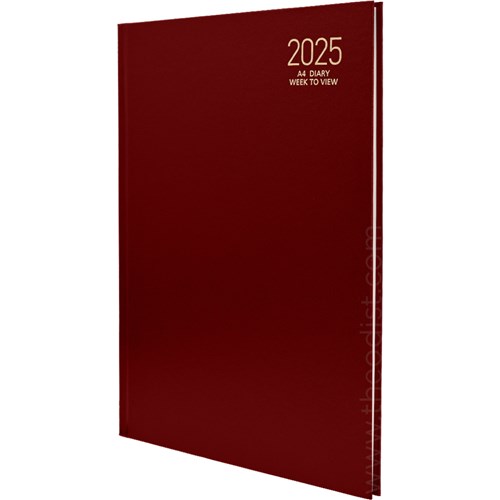 Regent REG341 2024 A4 Diary Black, Navy, Red Week to View_RED - Theodist