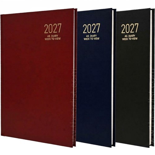 Regent REG381 2027 A5 Diary Black, Navy, Red Week to View - Theodist