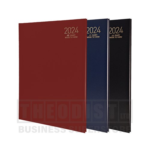 Regent REG381 2024 A5 Diary Black, Navy, Red Week to View - Theodist