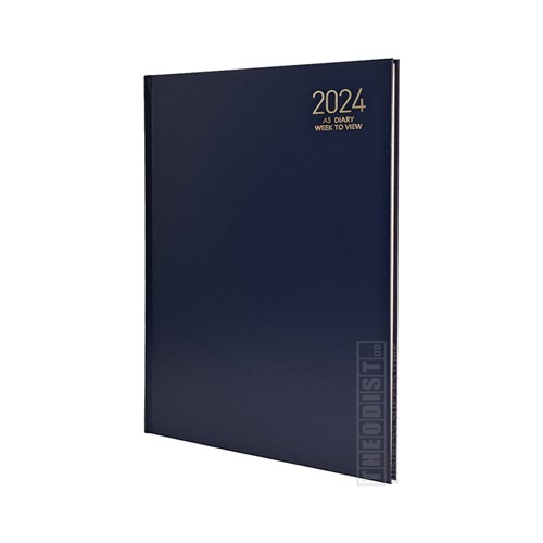 Regent REG381 2024 A5 Diary Black, Navy, Red Week to View_NVY - Theodist