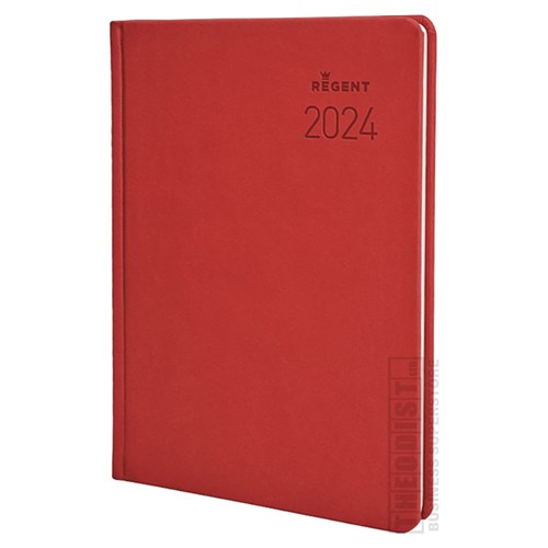 Regent REG541ASSTD 2024 A4 Diary Black, Blue, Red Day to Page_RED - Theodist