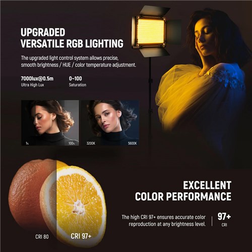 Neewer 2 Pack RGB660 Pro II LED Video Light, RGB App LED Light+2×200cm Light Stand+1×Bag (AU)_2 - Theodist