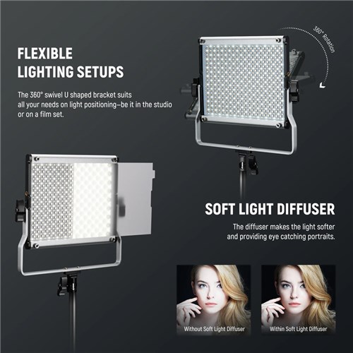 Neewer 2 Pack RGB660 Pro II LED Video Light, RGB App LED Light+2