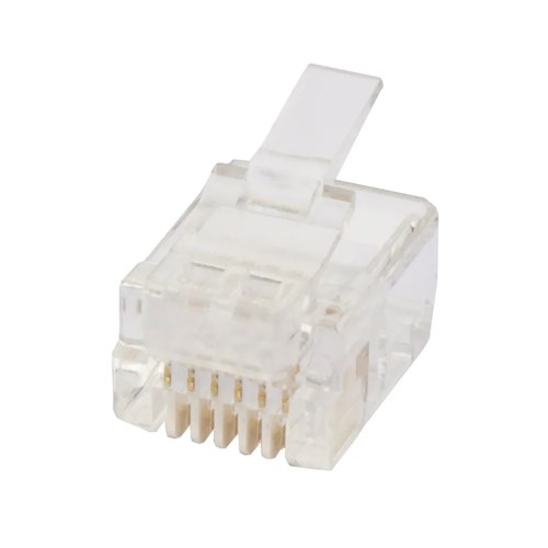 Cabac RJ12 Plug Modular Crimp 0666RSL-C 100 Pack for Solid Round Core - Theodist