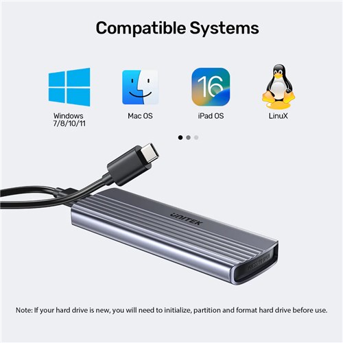 Unitek S1241B01 USB-C to NVMe M.2 SSD Enclosure 10Gbps, Support up to 8TB_11 - Theodist