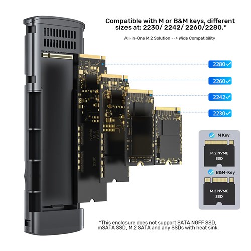 Unitek S1241B01 USB-C to NVMe M.2 SSD Enclosure 10Gbps, Support up to 8TB_5 - Theodist