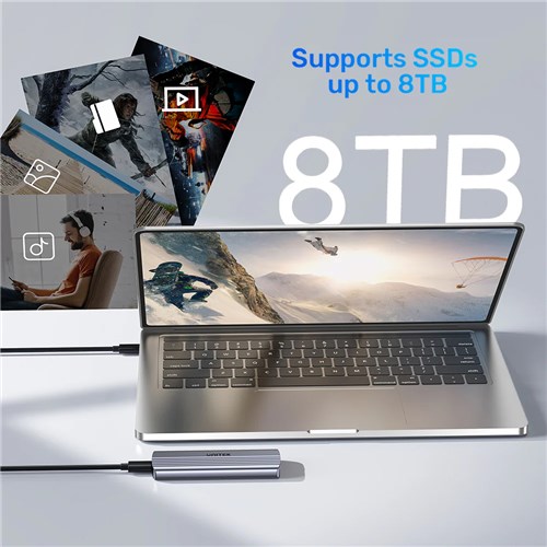 Unitek S1241B01 USB-C to NVMe M.2 SSD Enclosure 10Gbps, Support up to 8TB_7 - Theodist