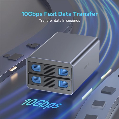 Unitek S1308C01-AU USB-C to 2-Bay, SATA 2.5"/3.5" External HDD RAID Enclosure Docking Station_2 - Theodist
