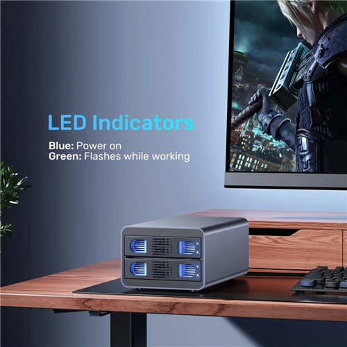 Unitek S1308C01-AU USB-C to 2-Bay, SATA 2.5"/3.5" External HDD RAID Enclosure Docking Station_7 - Theodist