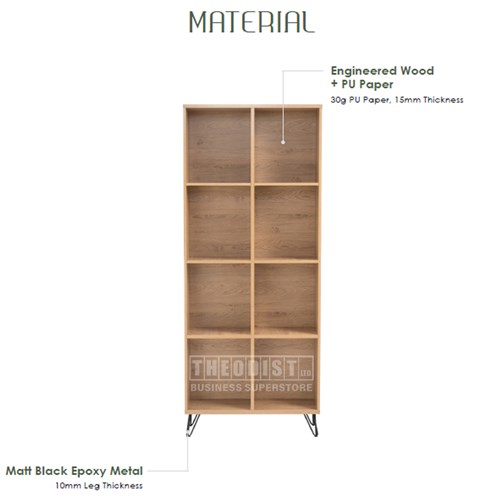 Working Desk with Bookcase Set Walnut_2 - Theodist