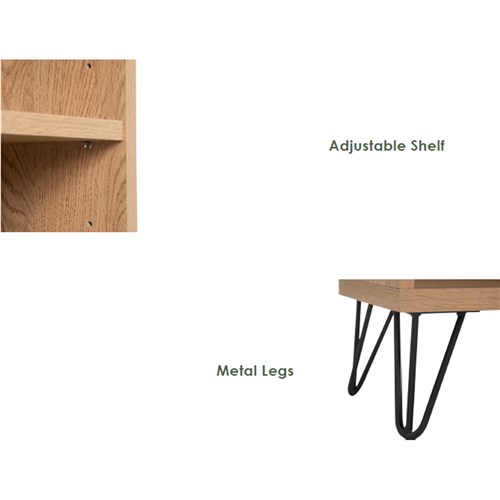 Working Desk with Bookcase Set Oak_5 - Theodist