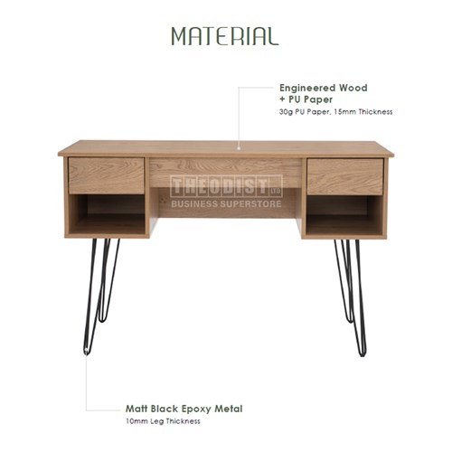 Working Desk with Bookcase Set Oak_7 - Theodist