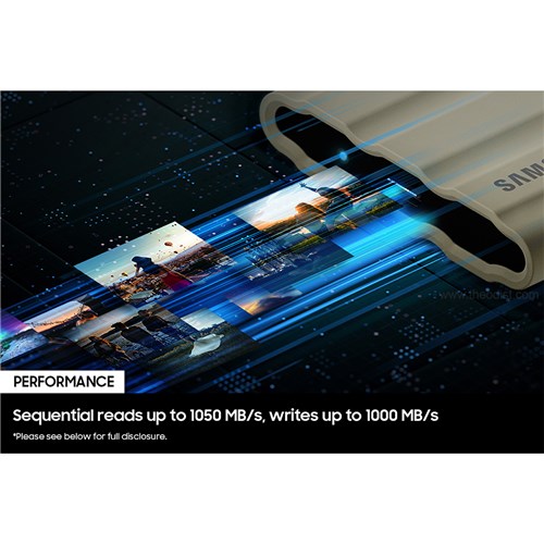Samsung 2TB T7 Shield Portable SSD 1050MBs Blue USB-C MU-PE2T0R/AM_3 - Theodist