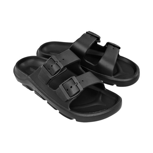 Pace Two-Strap Slide Sandals Black Size 6.5 - Theodist