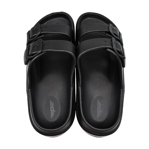 Pace Two-Strap Slide Sandals Black Size 7_2 - Theodist