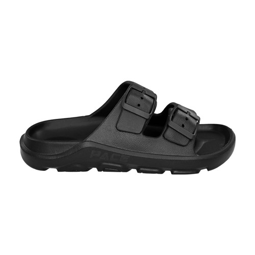 Pace Two-Strap Slide Sandals Black Size 7_3 - Theodist