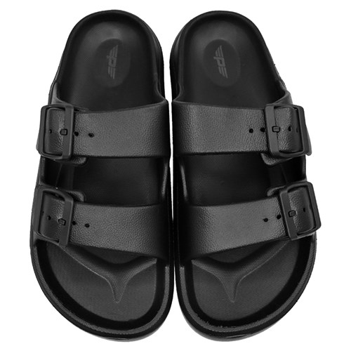 Pace Two-Strap Slide Sandals Black Size 9_1 - Theodist