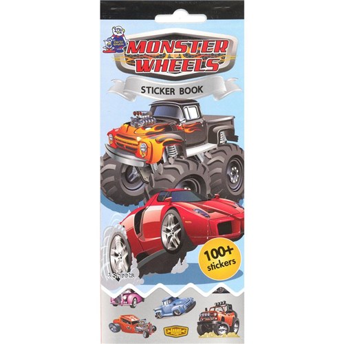 Tim The Toyman Monster Wheels Sticker Book 100+ Stickers/ 4 Sheets - Theodist