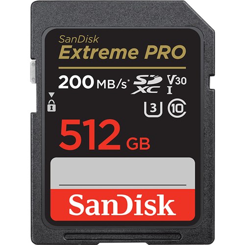 Sandisk Extreme Pro SDXC 512GB Memory Card 200/140MB/s SDSDXXD-512G-GN4IN - Theodist