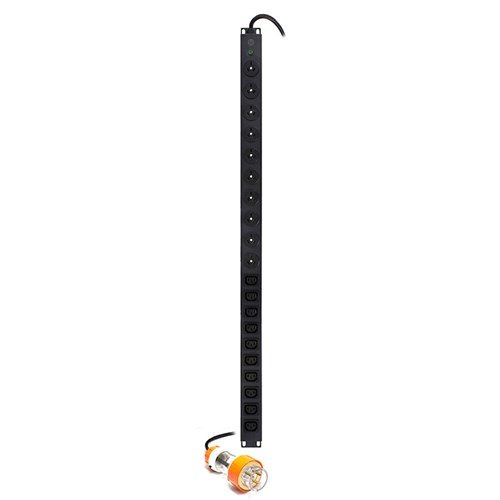 Serveredge 20 Port Basic Vertical PDU, (10) 3 Pin AUS GPO & (10) IEC C13 Output SEDG-20P-GPOC13-20A_1 - Theodist