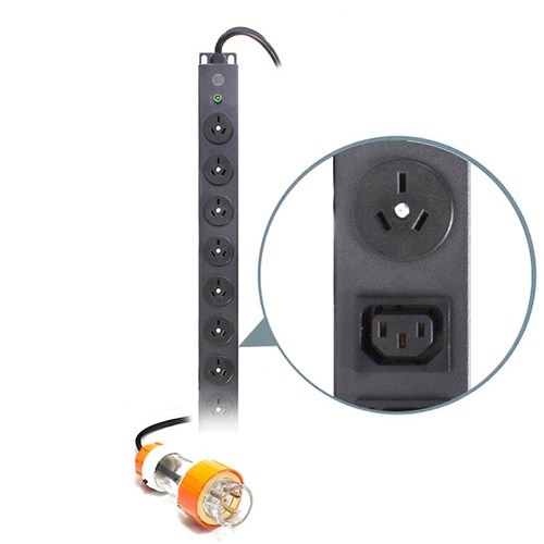 Serveredge 20 Port Basic Vertical PDU, (10) 3 Pin AUS GPO & (10) IEC C13 Output SEDG-20P-GPOC13-20A_2 - Theodist