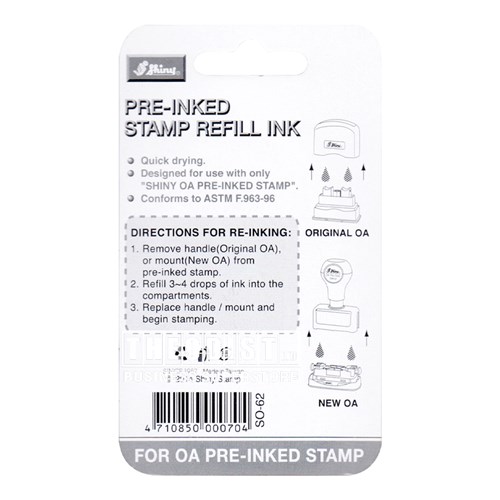 Shiny Pre-Inked Stamp Refill Ink 10mL Blue, Red_4 - Theodist
