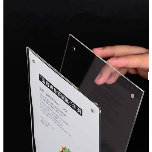 Deflecto SHA5TPM Sign/Menu Holder T-Shape A5 Double Sided with Magnets Portrait_1 - Theodist