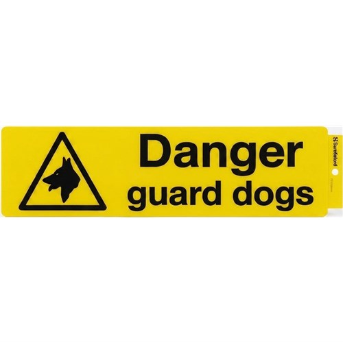Sandleford SIG06 "Danger Guard Dogs" Self-Adhesive Sign 330x95mm - Theodist