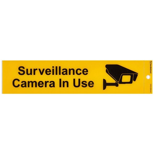 Sandleford SIG232 "Surveillance Camera In Use" Self-Adhesive Sign 245x58mm - Theodist