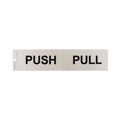 Sandleford SIG38 "PUSH / PULL" Self-Adhesive Sign 245x58mm - Theodist