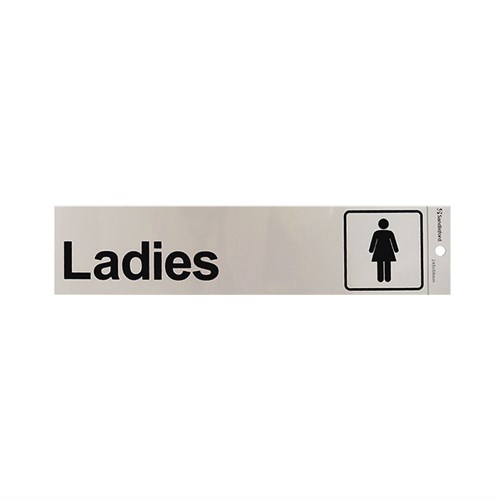 Sandleford SIG42 "Ladies" Self-Adhesive Sign 245x58mm - Theodist