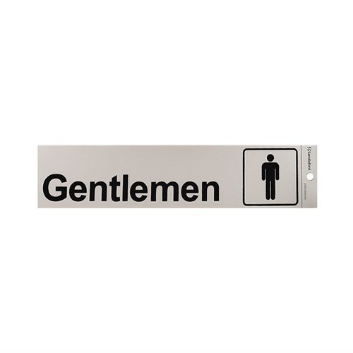 Sandleford SIG43 "Gentlemen" Self-Adhesive Sign 245x58mm - Theodist