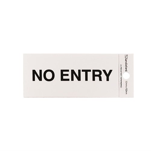 Sandleford SIG63 "NO ENTRY" Self-Adhesive Sign 50x100mm - Theodist