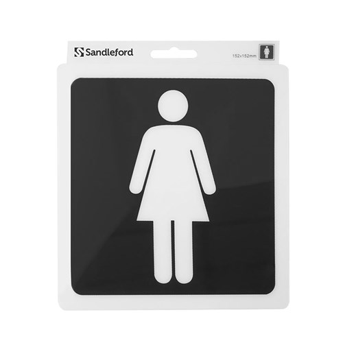 Sandleford SIG80 "LADIES" Symbol Self-Adhesive Sign 152x152mm - Theodist