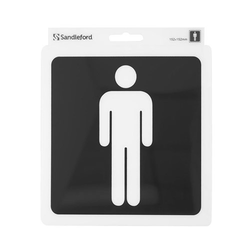 Sandleford SIG81 "MENS" Symbol Self-Adhesive Sign 152x152mm - Theodist