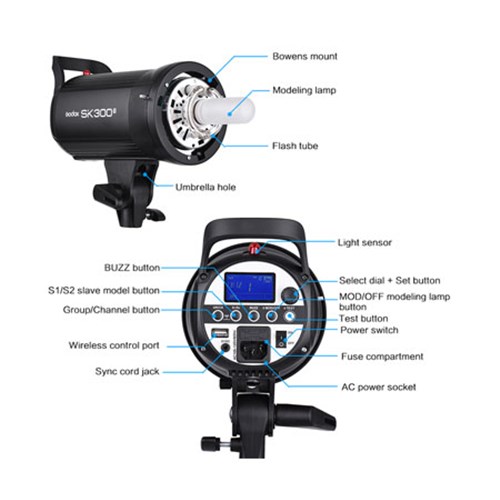 Godox SK300 II Professional Studio Flash 2.4GHz + Lamp Cover_3 - Theodist