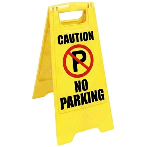 Brutus SM-2066 "CAUTION - NO PARKING" Double Sided A-Frame Sign, Yellow - Theodist