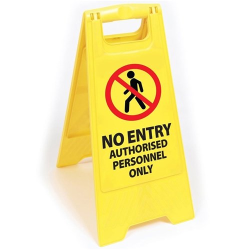 Brutus SM-2068 "NO ENTRY" Double Sided A-Frame Sign, Yellow - Theodist
